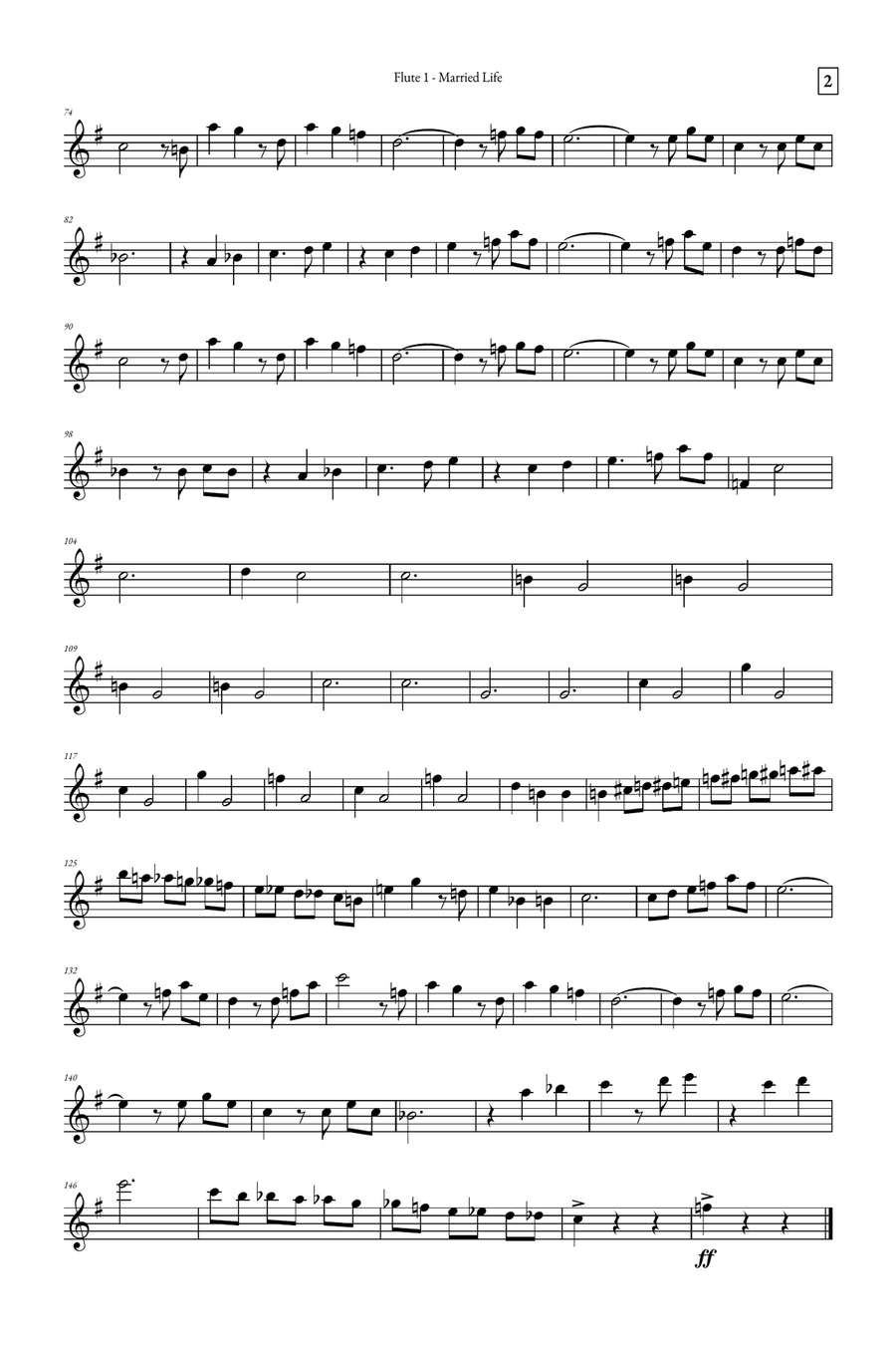 Married Life Flute Duet scores gallery preview page 6
