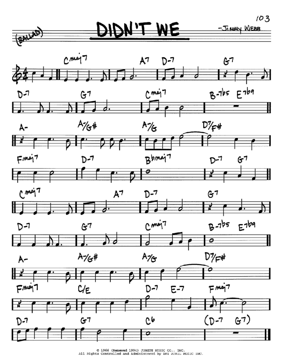 Didn't We C Instrument scores gallery preview page 1