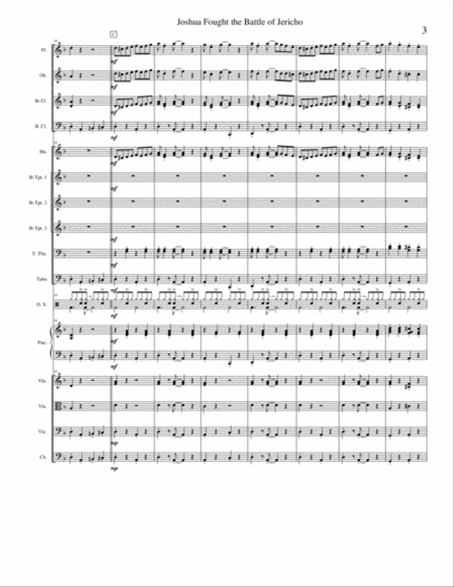 Joshua Fought the Battle of Jericho Concert Band scores gallery preview page 4