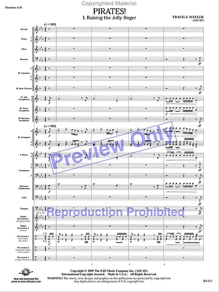 Pirates! Pirates! Concert Band scores gallery preview page 43