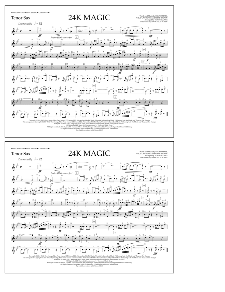 24K Magic - Tenor Sax