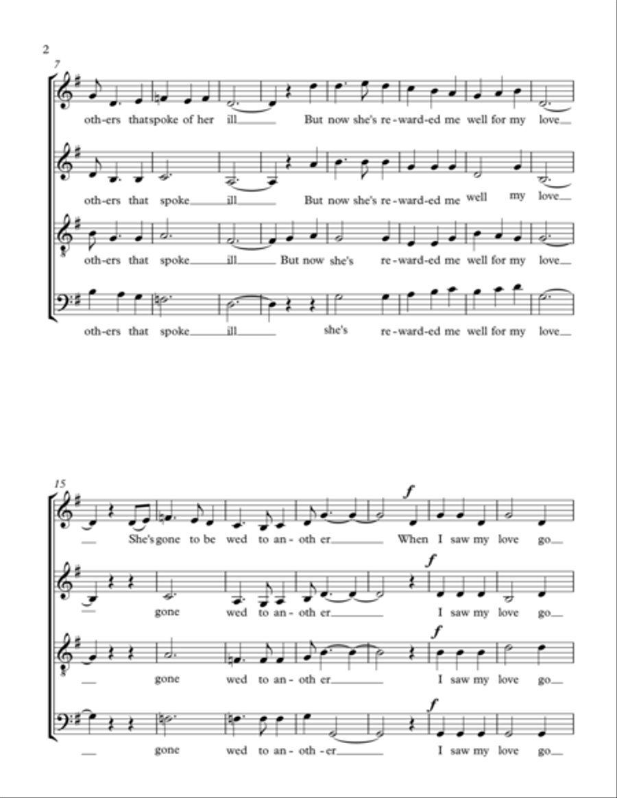 I Once Loved a Lass (a capella choir) 4-Part scores gallery preview page 2