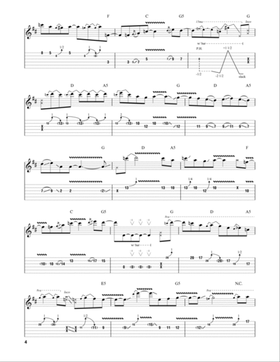 Summer Song Electric Guitar scores gallery preview page 4