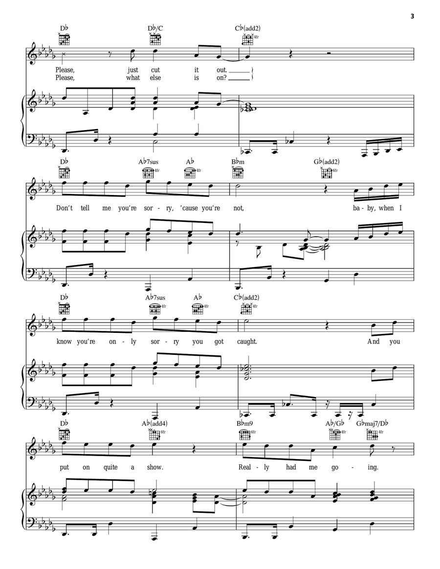 Take A Bow Take A Bow Piano, Vocal, Guitar scores gallery preview page 3