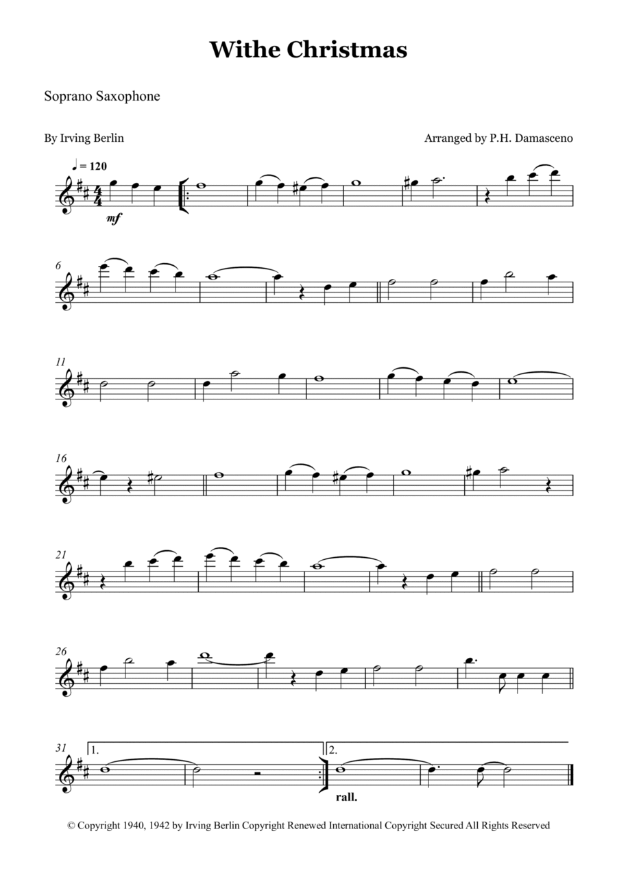 White Christmas Soprano Saxophone scores gallery preview page 1