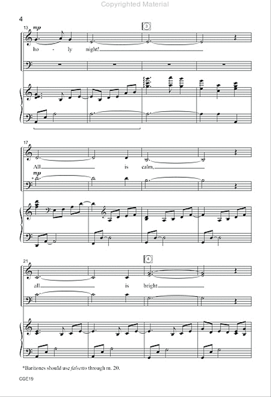 Silent Night (SAB with opt. cello) 4-Part scores gallery preview page 3