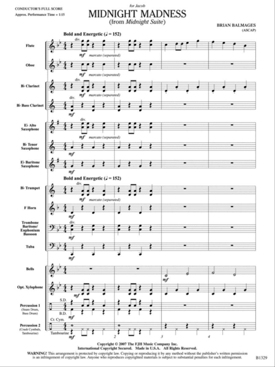Midnight Madness (from Midnight Suite): Score Concert Band scores gallery preview page 3