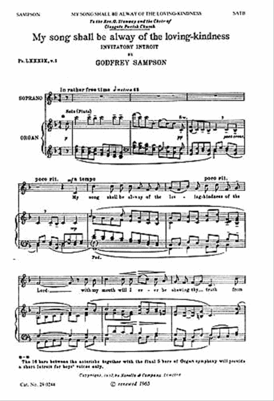 My Song Shall Be Alway of the Loving-Kindness 4-Part scores gallery preview page 1