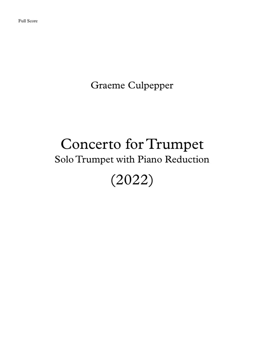Concerto for Trumpet with Piano Reduction image number null
