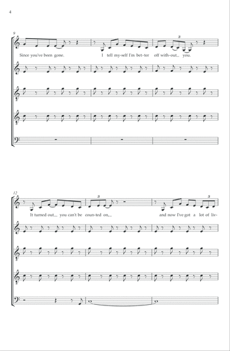 Since You've Been Gone Since You've Been Gone Choir scores gallery preview page 5