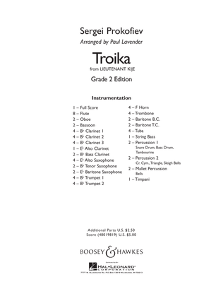 Book cover for Troika (from "Lieutenant Kije") - Conductor Score (Full Score)