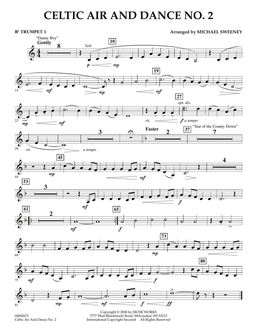 Celtic Air and Dance No. 2 - Bb Trumpet 1 Concert Band scores gallery preview page 1