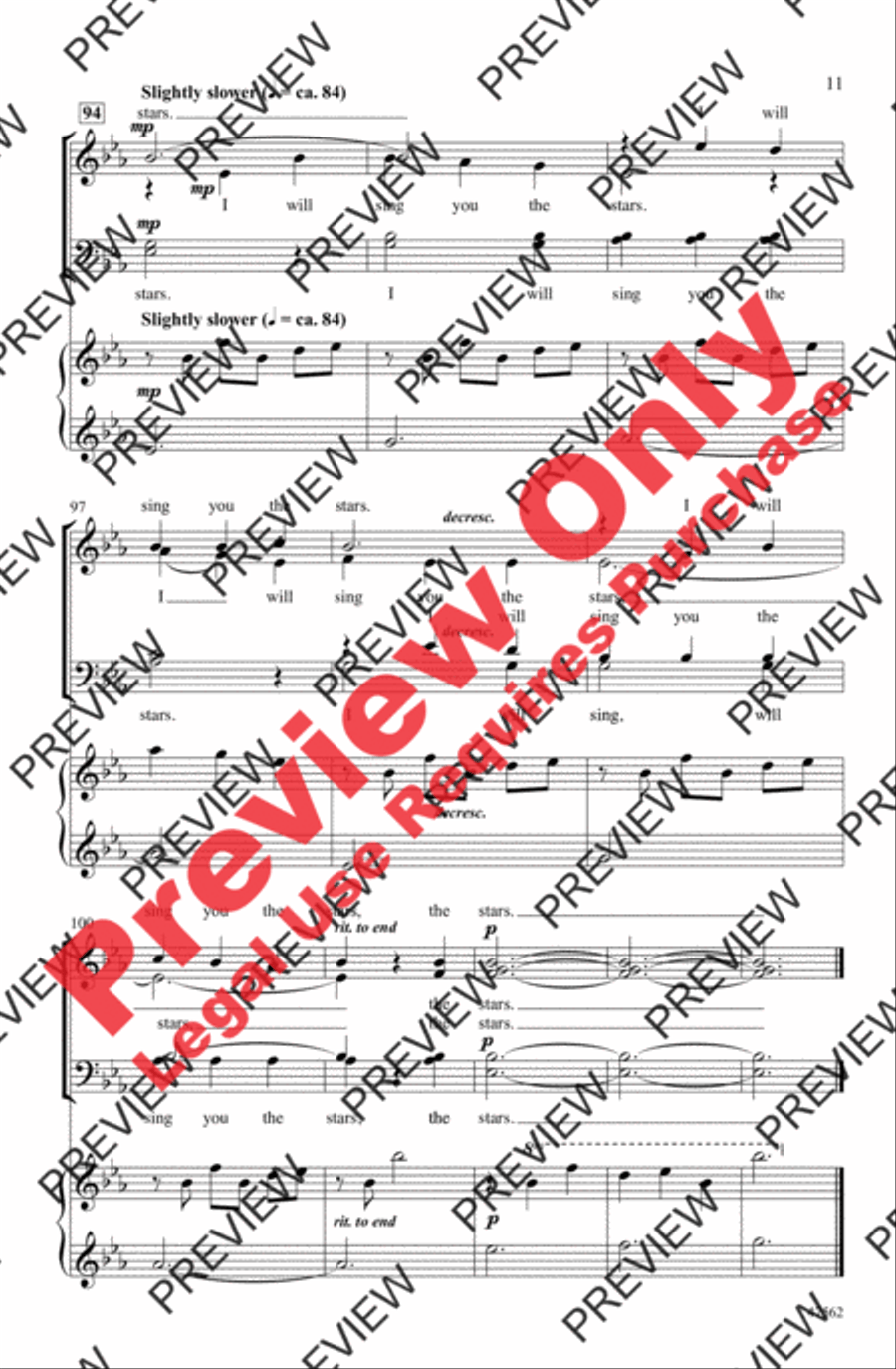 I Will Sing You the Stars 4-Part scores gallery preview page 10
