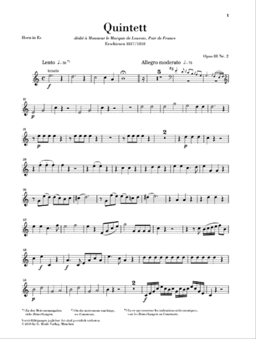 Quintet for Wind Instruments in E-flat Major, Op. 88 No. 2