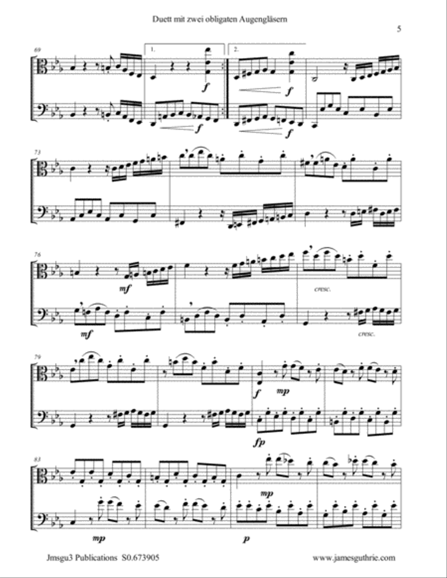 Beethoven: Duet WoO 32 for Viola & Cello String Duet scores gallery preview page 5