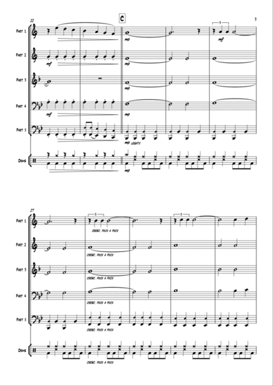 Sweet Caroline Euphonium scores gallery preview page 5