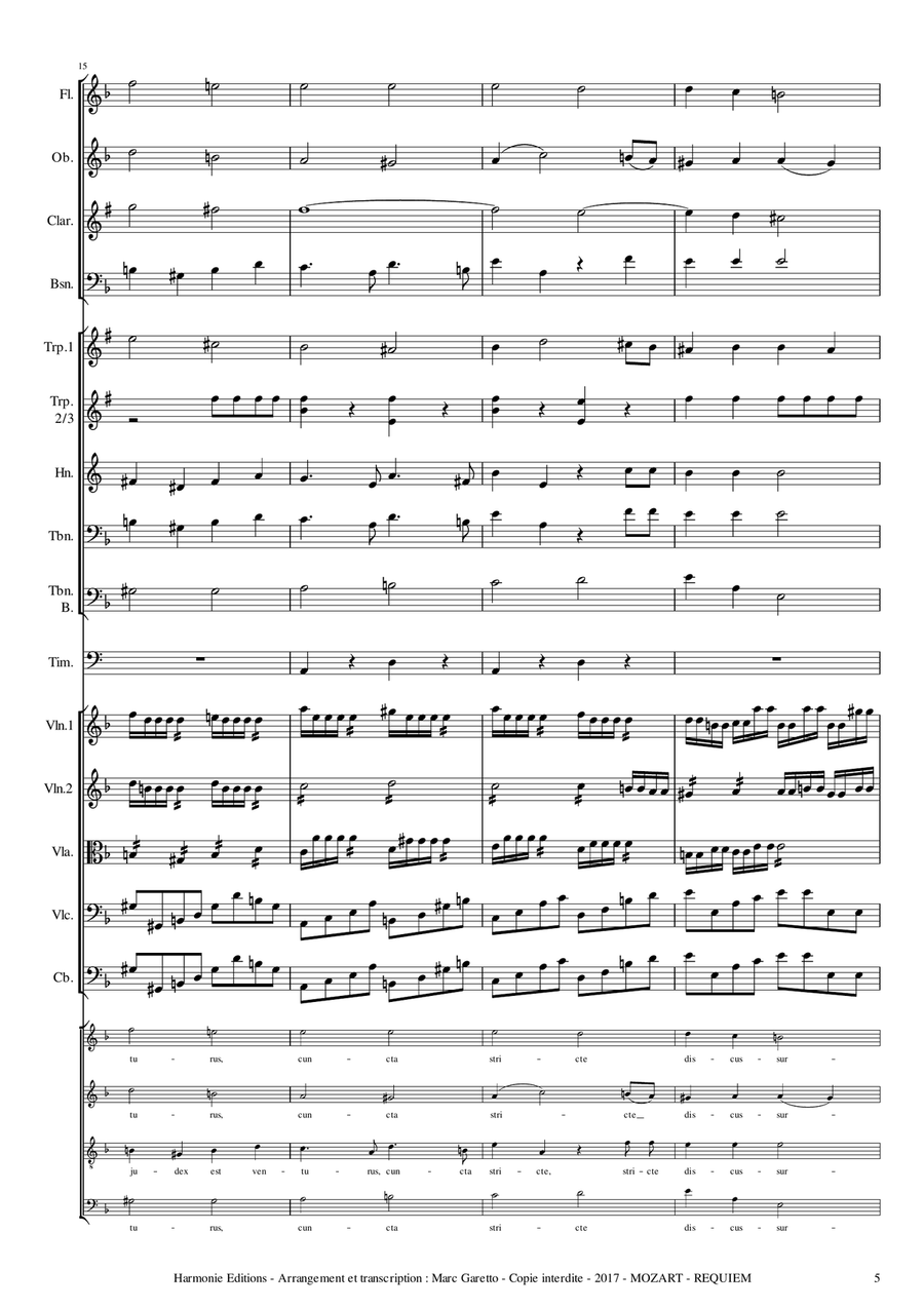 MOZART - REQUIEM K. 626 - Dies Irae - Full Orchestra - SCORE & PARTS Full Orchestra scores gallery preview page 5