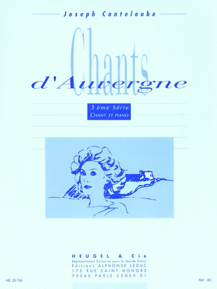 Book cover for Auvergne Songs - Serie 3 (voice And Piano)