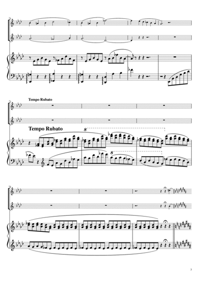 "Liebestraum No. 3" (Asdur) Piano trio / Violin duet image number null