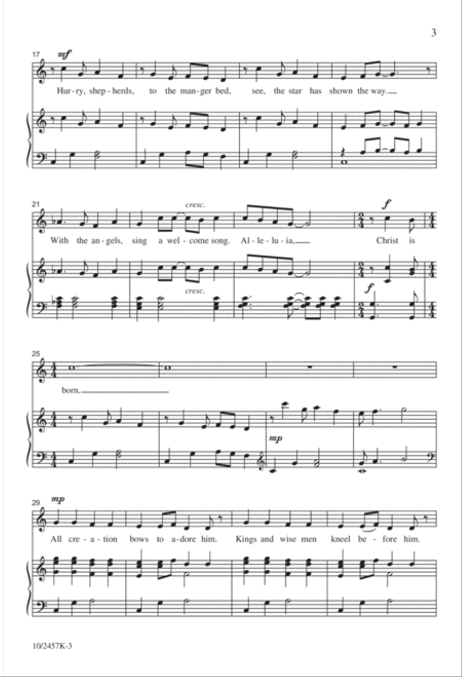 Hurry, Shepherds! Unison Choir scores gallery preview page 3
