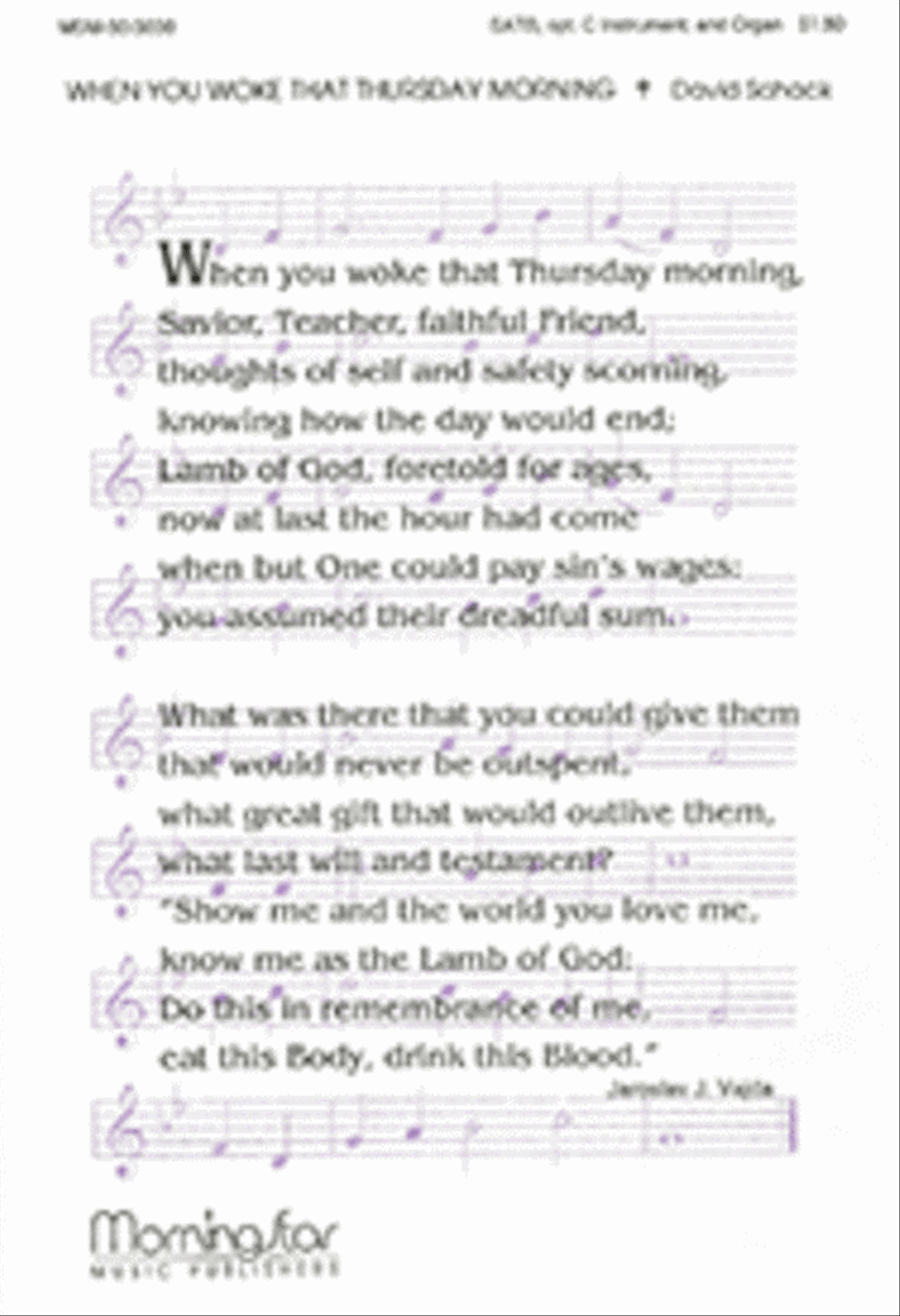 When You Woke That Thursday Morning 4-Part scores gallery preview page 1