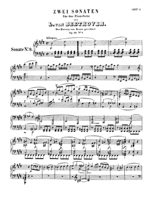 Book cover for Beethoven: Sonatas (Urtext) - Sonata No. 9, Op. 14 No. 1 in E Major