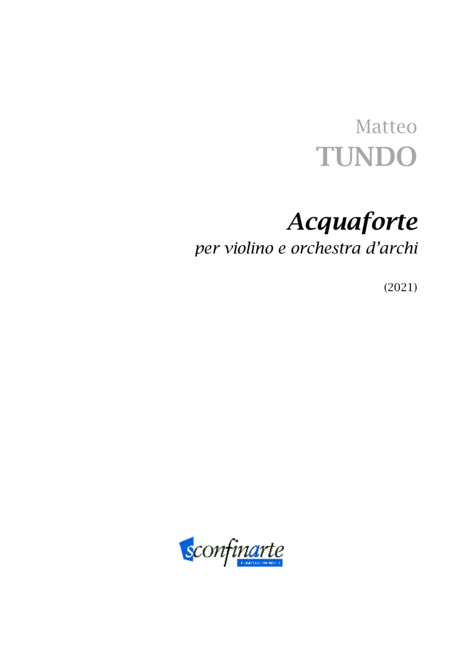 Matteo Tundo: ACQUAFORTE (ES-22-007) - Score Only String Orchestra scores gallery preview page 1