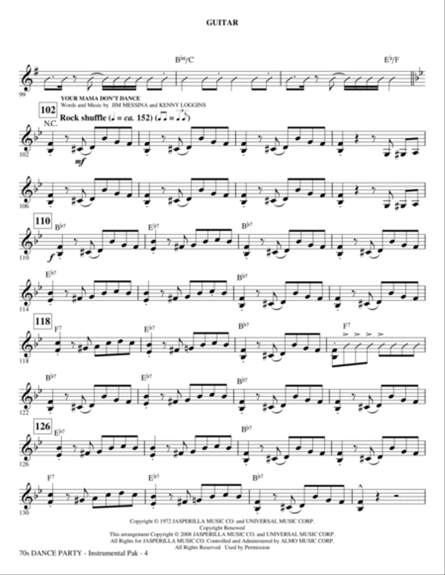 70s Dance Party (Medley) - Guitar Choir scores gallery preview page 4