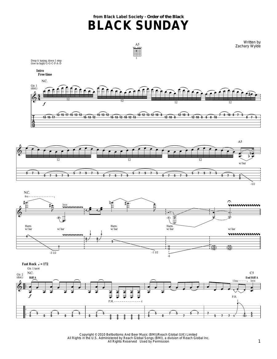Black Sunday Black Sunday Acoustic Guitar scores gallery preview page 1