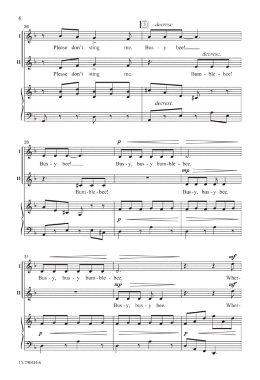Busy, Busy Bumblebee 2-Part scores gallery preview page 7