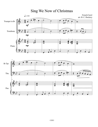 Sing We Now of Christmas (Trumpet and Trombone Duet with Piano Accompaniment)