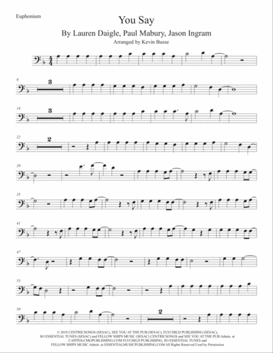 You Say Euphonium scores gallery preview page 1