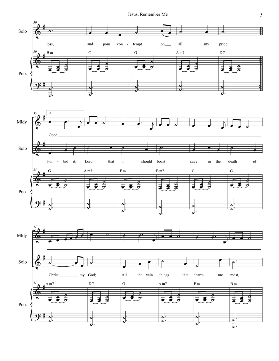 Jesus, Remember Me 3-Part scores gallery preview page 3