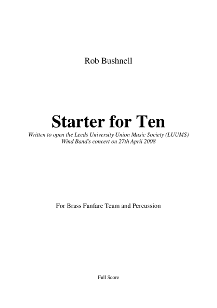 Fanfare: Starter for Ten (Rob Bushnell) - Brass and Percussion Baritone Horn TC scores gallery preview page 2