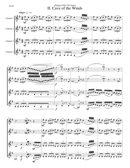 Niagara Falls Suite, USA, for Clarinet Quartet image number null