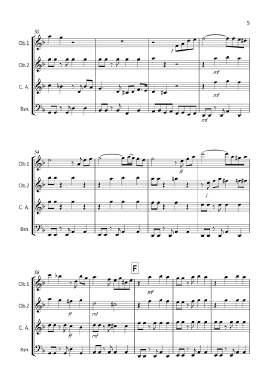 Tasty Tango for Double Reed Quartet Bassoon scores gallery preview page 5