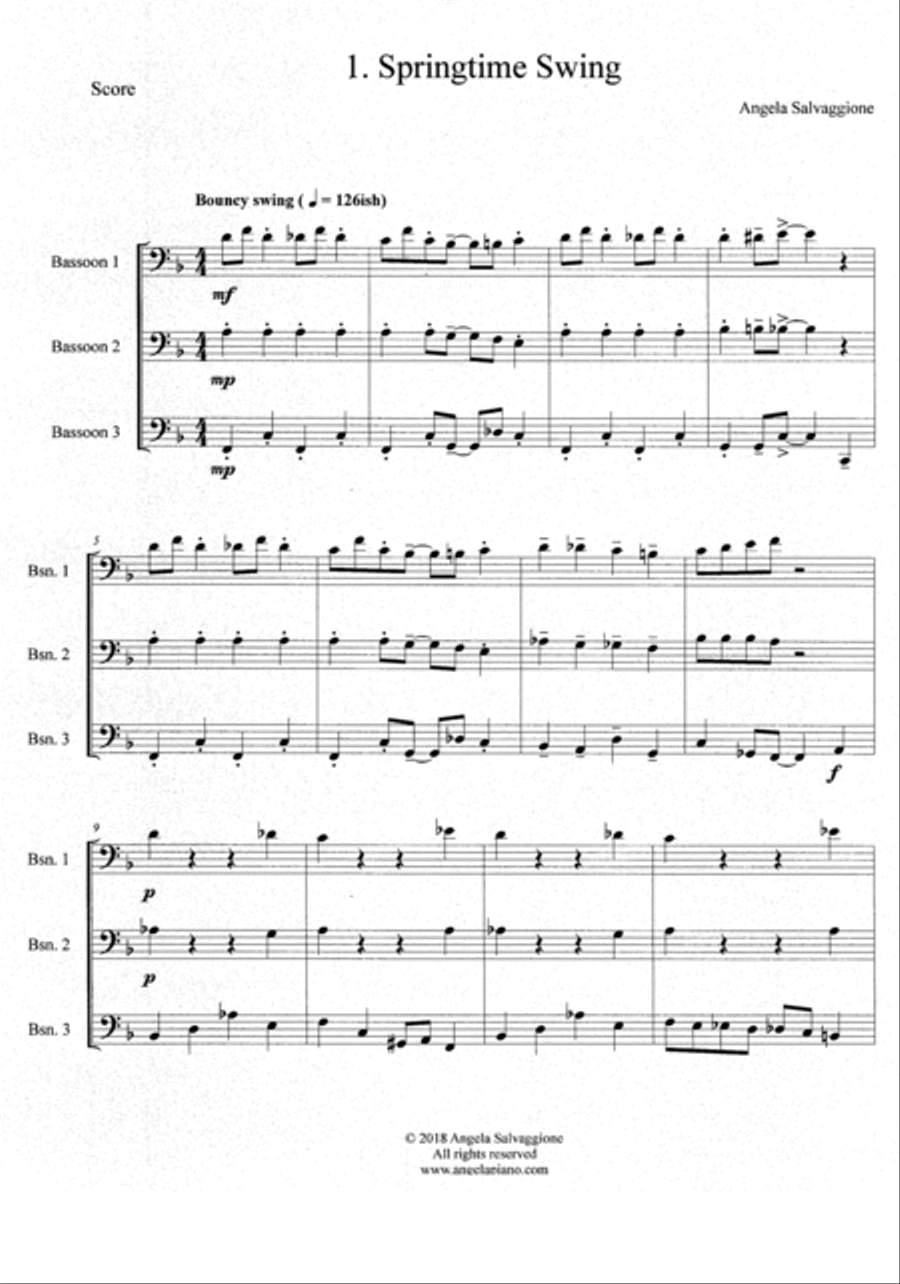 Four Bagatelles for Three Bassoons Woodwind Trio scores gallery preview page 2
