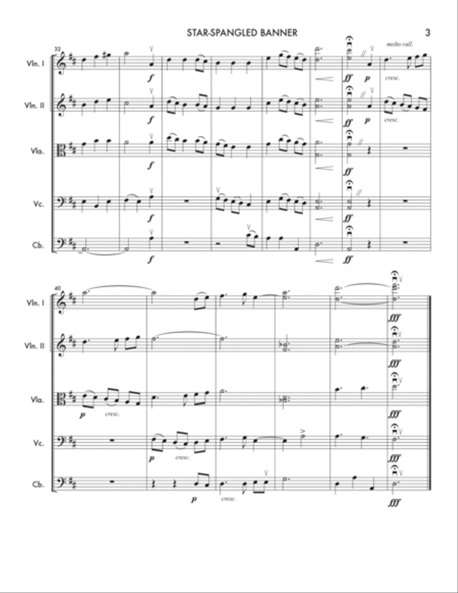 Star-Spangled Banner Star-Spangled Banner String Orchestra scores gallery preview page 3