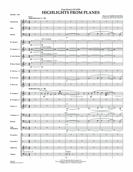 Highlights from "Planes" - Conductor Score (Full Score)