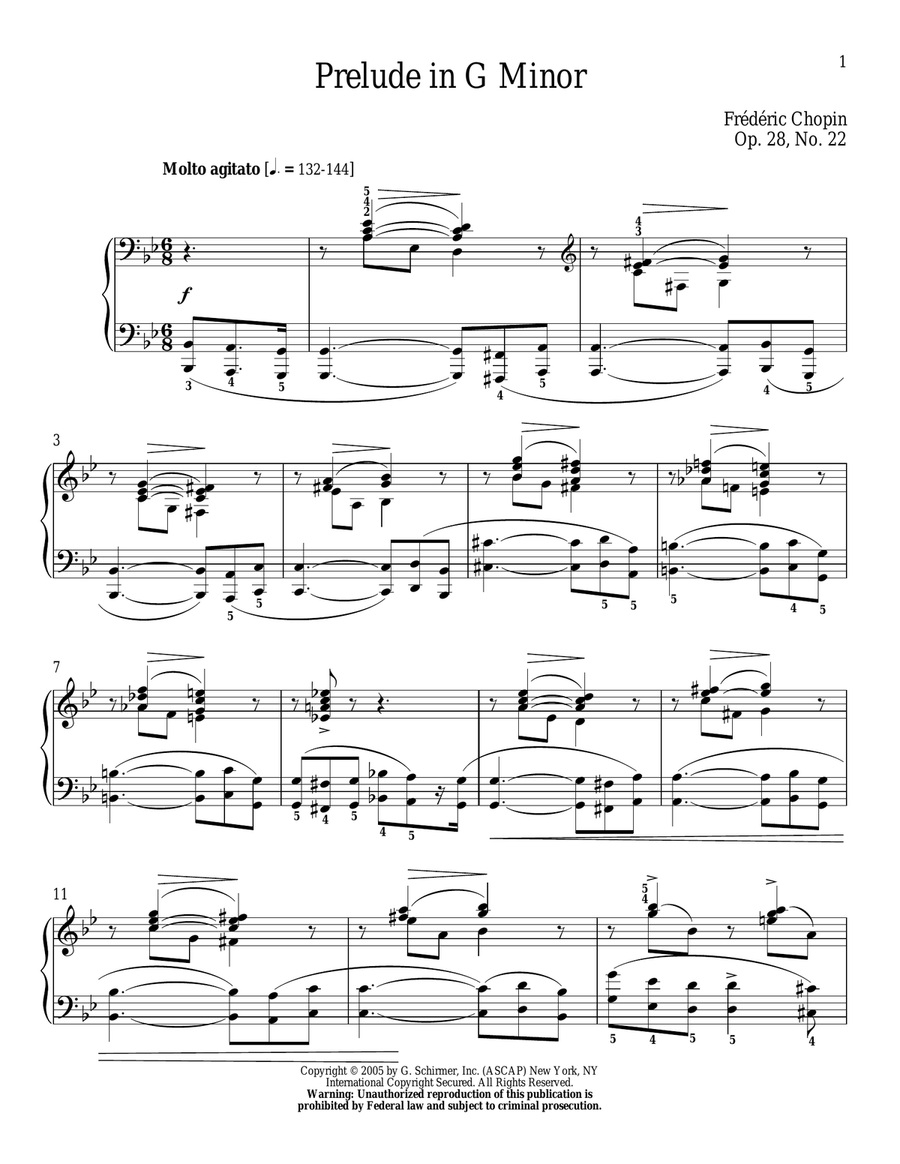 Prelude, Op. 28, No. 22 Piano Solo scores gallery preview page 1
