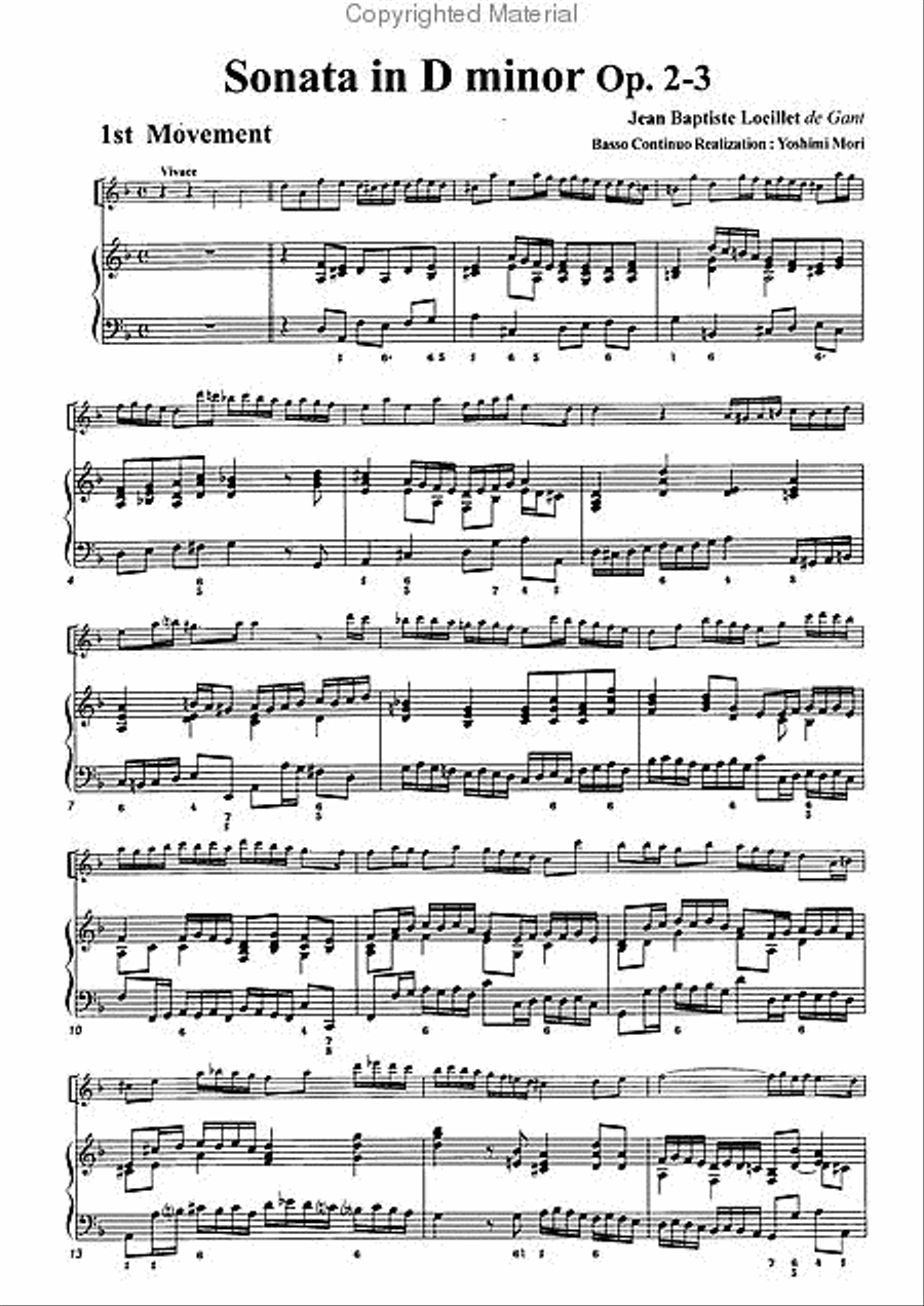 Sonata in D minor, Op. 2-3 Alto Recorder scores gallery preview page 3