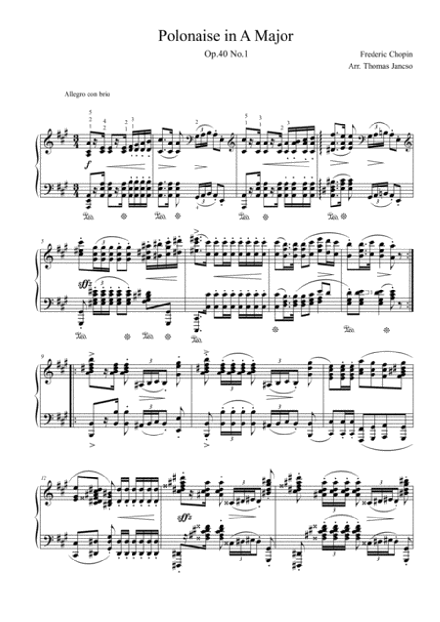 Polonaise Op.40 No.1 Piano Solo scores gallery preview page 1