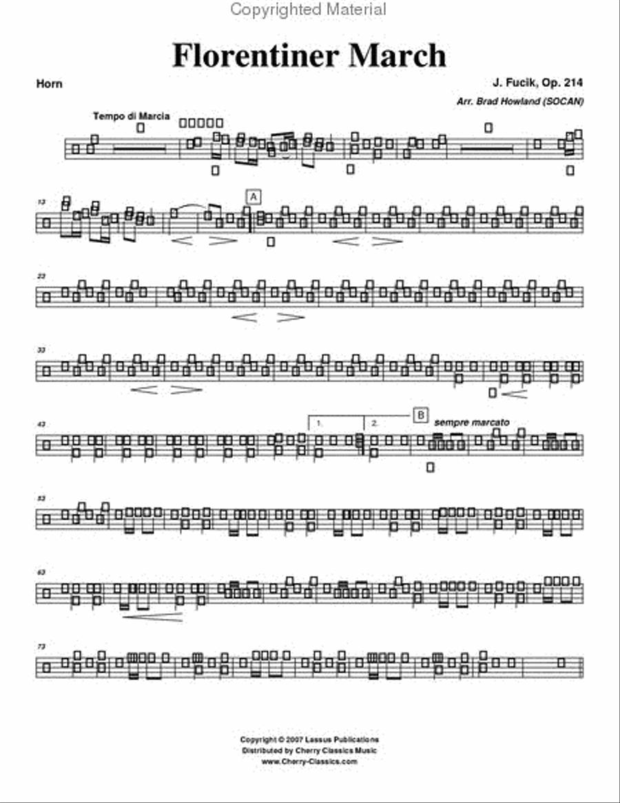 Florentiner March Brass Quintet scores gallery preview page 7