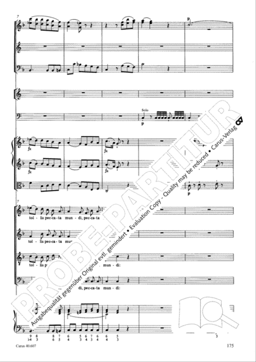 Mass in time of war (Missa in tempore belli) 4-Part scores gallery preview page 184