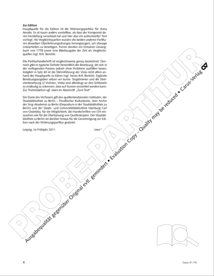 Markuspassion. Werkausgabe Reihe 1, Bd. 7 (Homilius) 4-Part scores gallery preview page 8