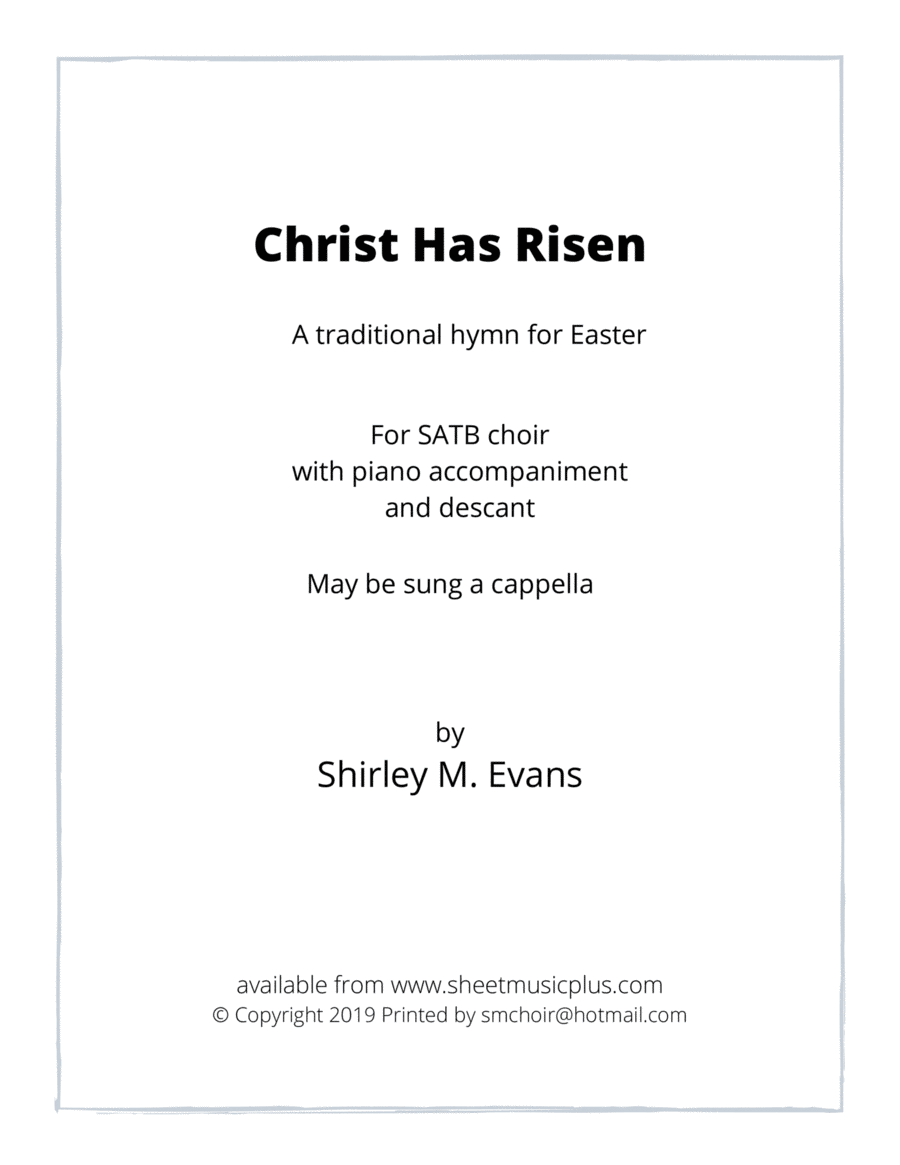 Christ Has Risen 4-Part scores gallery preview page 1