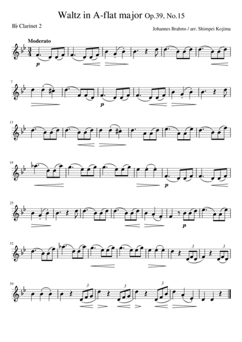 Brahms : Waltz op.39, No.15 (for Clarinet Quartet) image number null