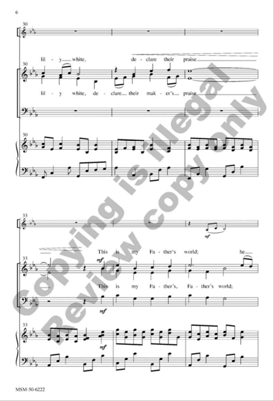 This Is My Father's World (Choral Score) 3-Part scores gallery preview page 6