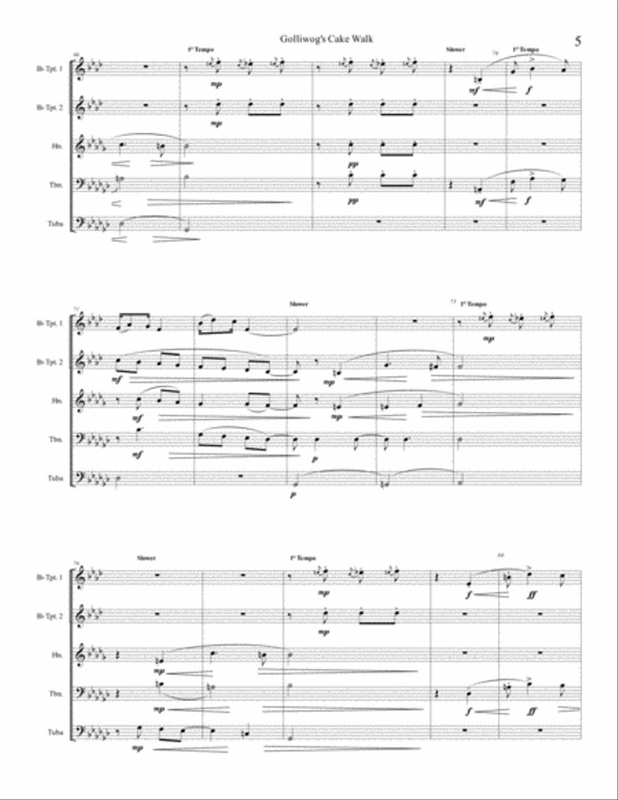 Golliwog's Cake Walk Brass Ensemble scores gallery preview page 6