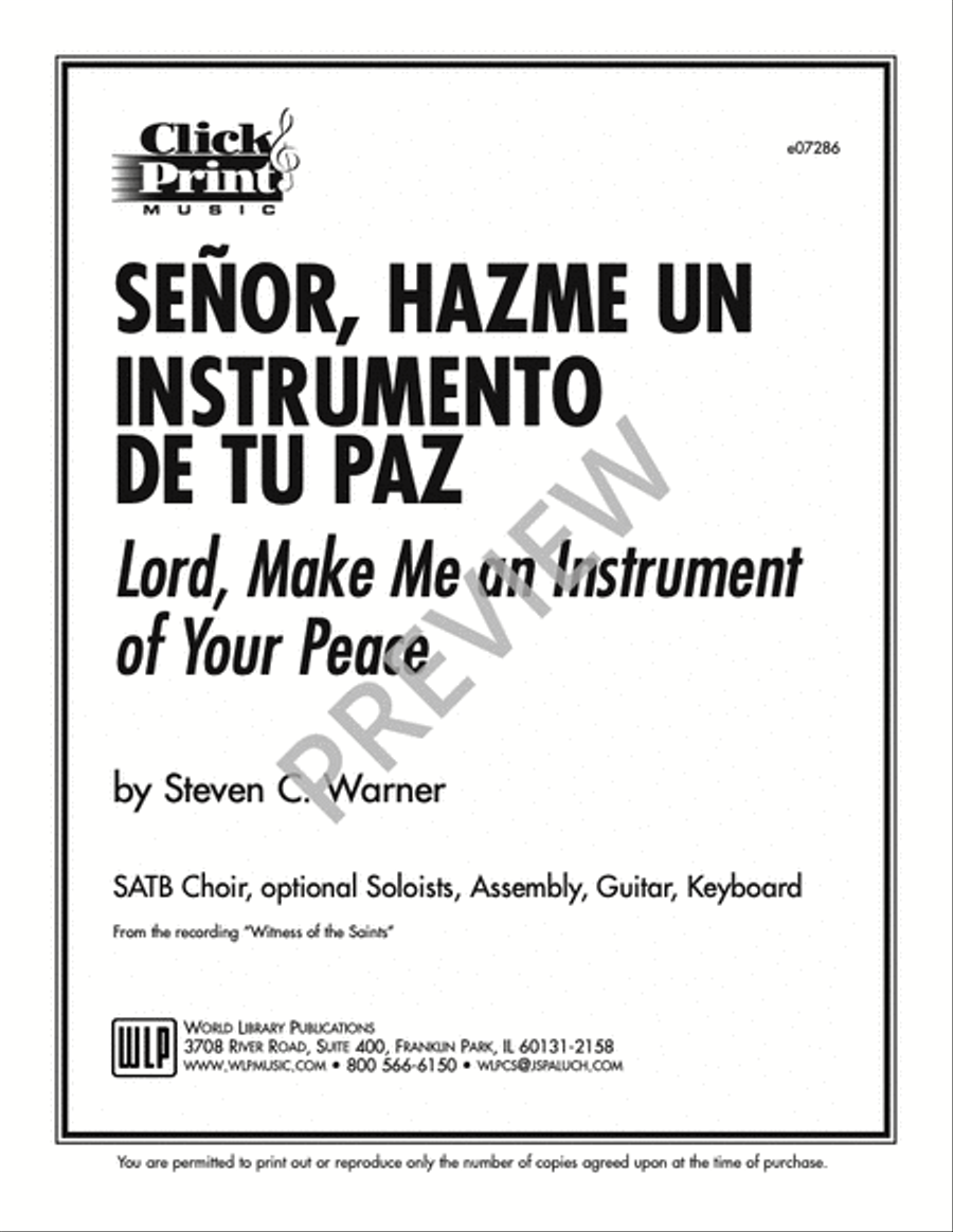 Señor, Hazme Un Instrumento de Tu Paz 4-Part scores gallery preview page 5